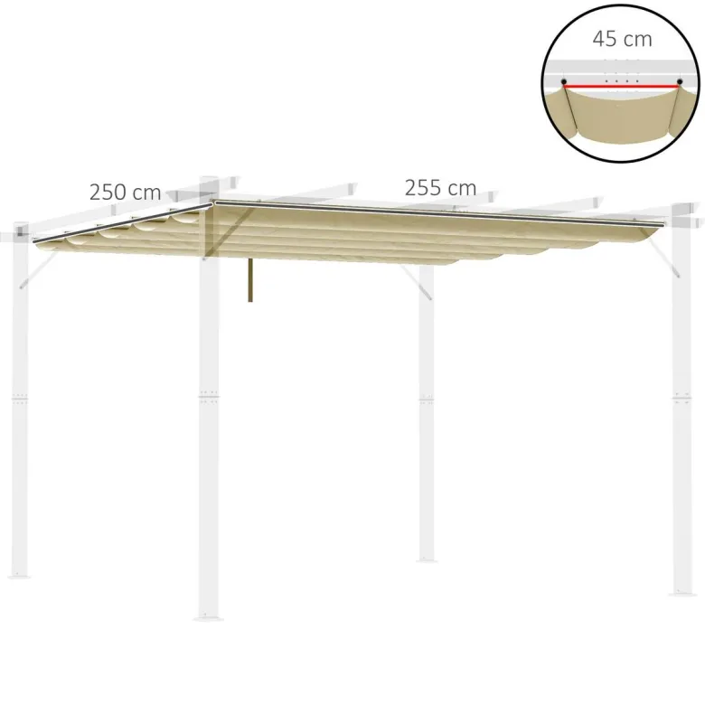 Outsunny Ersatzdach beige Polyester B/H/L: ca. 255x6x250 cm