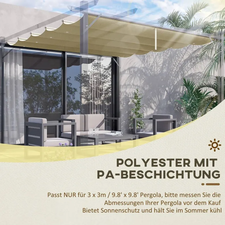 Outsunny Ersatzdach beige Polyester B/H/L: ca. 255x6x250 cm