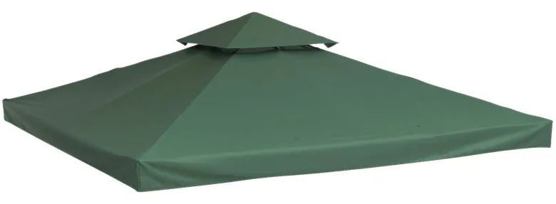 Outsunny Ersatzdach für Metallpavillon grün Polyester-Mischgewebe B/H/L: ca. 300x75x300 cm