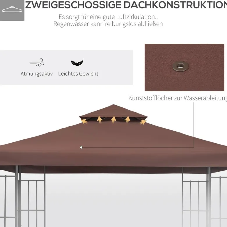 Outsunny Ersatzdach für Pavillon
