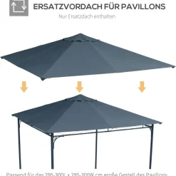 Outsunny Ersatzdach für Pavillon