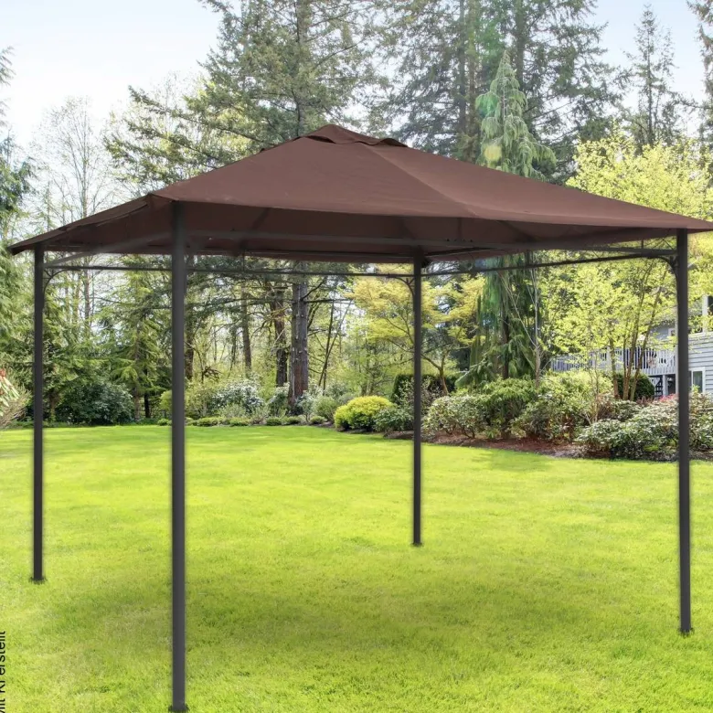 Outsunny Ersatzdach für Pavillon braun Polyester-Mischgewebe B/L: ca. 300x300 cm