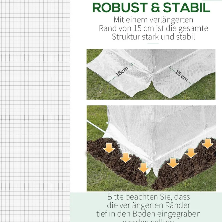 Outsunny Ersatzfolie weiß Polyethylen B/H/L: ca. 300x200x600 cm