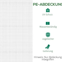 Outsunny Ersatzfolie weiß Polyethylen B/H/L: ca. 300x200x600 cm