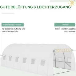 Outsunny Ersatzfolie weiß Polyethylen B/H/L: ca. 300x200x600 cm
