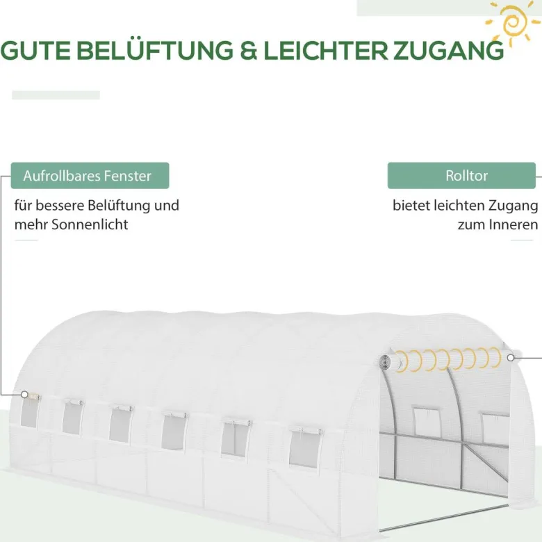 Outsunny Ersatzfolie weiß Polyethylen B/H/L: ca. 300x200x600 cm