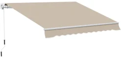 Outsunny Fenstermarkise mit Handkurbel weiß B/T/L: ca. 395x350x245 cm