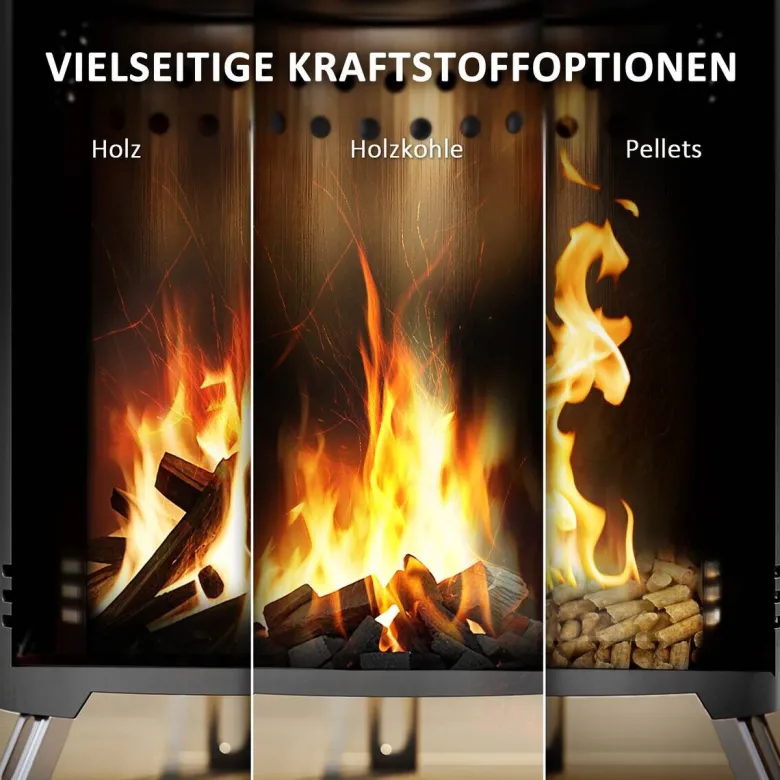 Outsunny Feuerschale grau Edelstahl B/H/L: ca. 16x25x16 cm