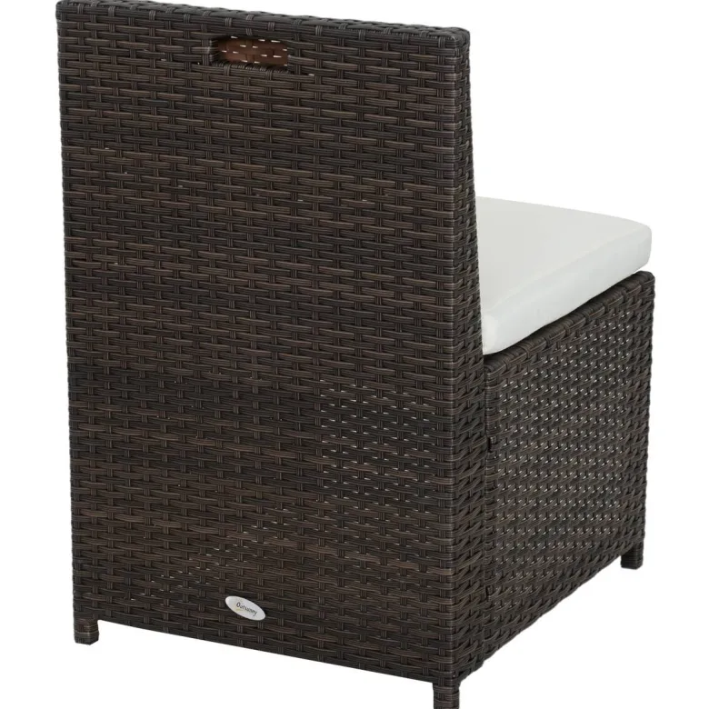 Outsunny Garnitur braun Polyrattan