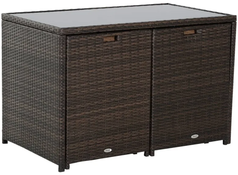 Outsunny Garnitur braun Polyrattan
