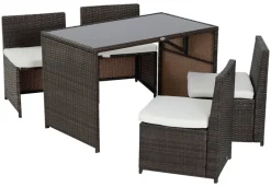 Outsunny Garnitur braun Polyrattan