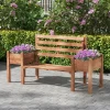 Outsunny Gartenbank braun Polypropylen B/H/L: ca. 59x184x95 cm