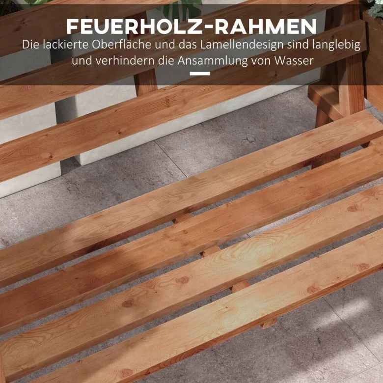 Outsunny Gartenbank braun Polypropylen B/H/L: ca. 59x184x95 cm
