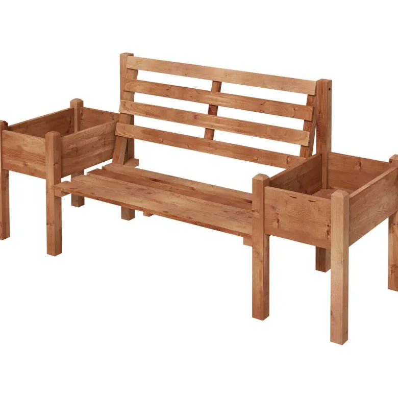 Outsunny Gartenbank braun Polypropylen B/H/L: ca. 59x184x95 cm