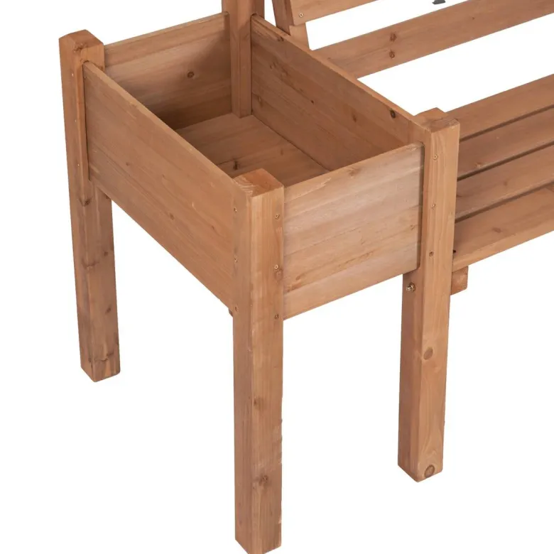 Outsunny Gartenbank braun Polypropylen B/H/L: ca. 59x184x95 cm