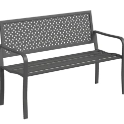 Outsunny Gartenbank dunkelgrau Stahl B/H/L: ca. 61x85x127 cm