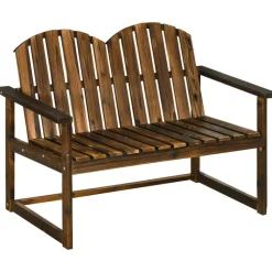 Outsunny Gartenbank grau Holz B/H/L: ca. 63x114x86 cm