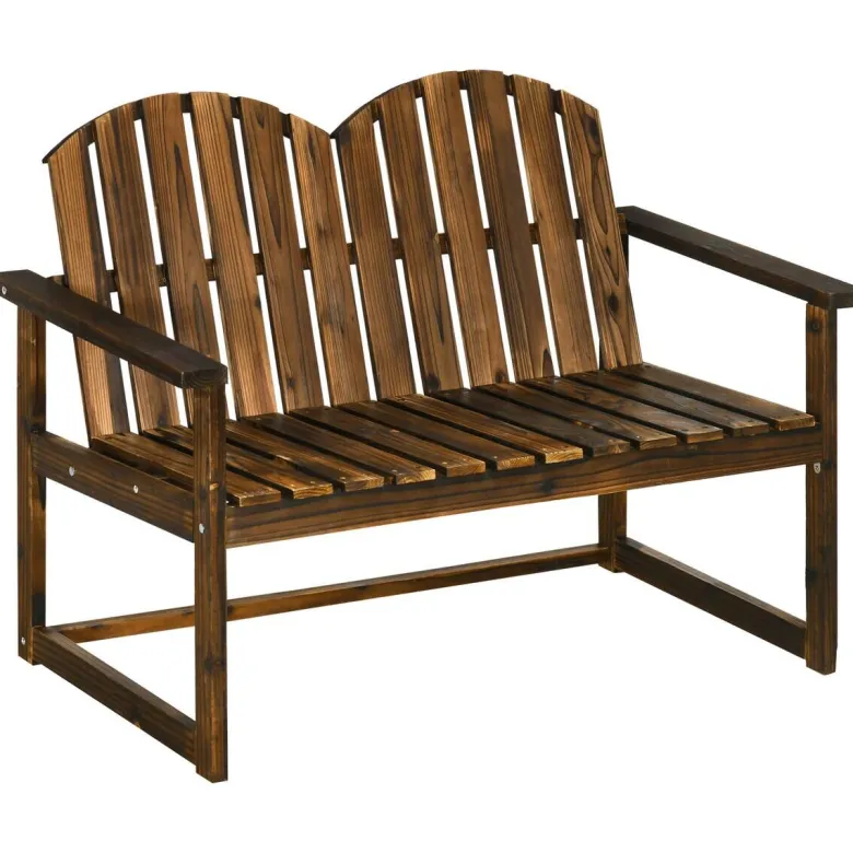 Outsunny Gartenbank grau Holz B/H/L: ca. 63x114x86 cm