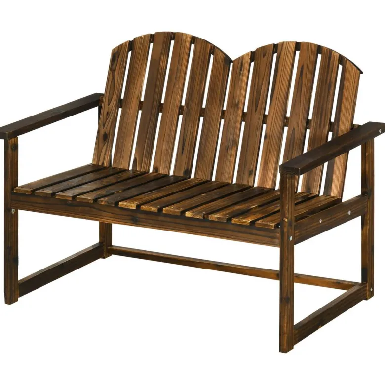 Outsunny Gartenbank grau Holz B/H/L: ca. 63x114x86 cm