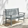 Outsunny Gartenbank grau Kunststoff B/H/L: ca. 59x91x130 cm