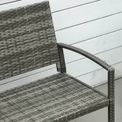 Outsunny Gartenbank grau Polyrattan B/H/L: ca. 60x122x85 cm