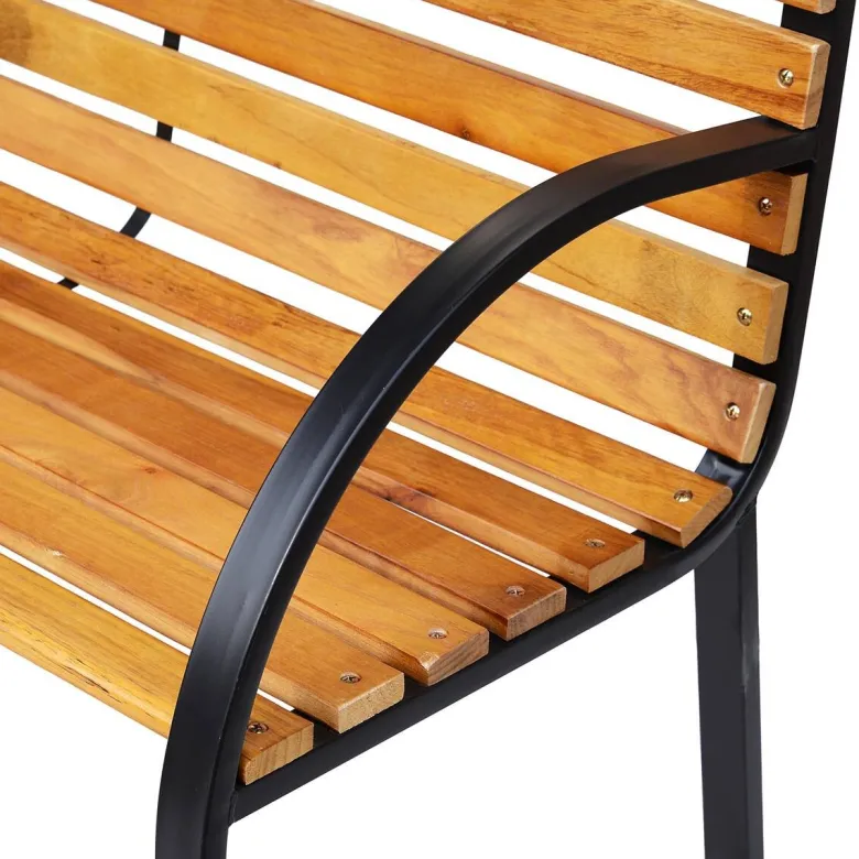 Outsunny Gartenbank natur Metall B/H/L: ca. 60x80x122 cm