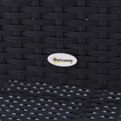 Outsunny Gartenbank schwarz Stahl B/H/L: ca. 60x87x122 cm