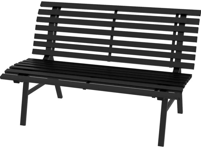 Outsunny Gartenbank schwarz Aluminium B/H/L: ca. 67x79x123 cm
