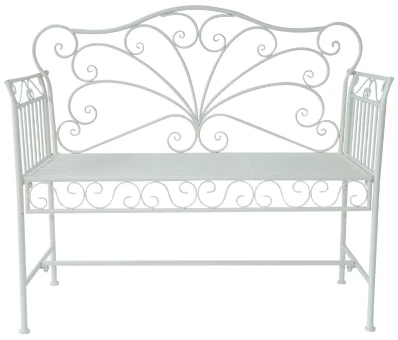 Outsunny Gartenbank weiß Metall B/H/T: ca. 114x94x50 cm