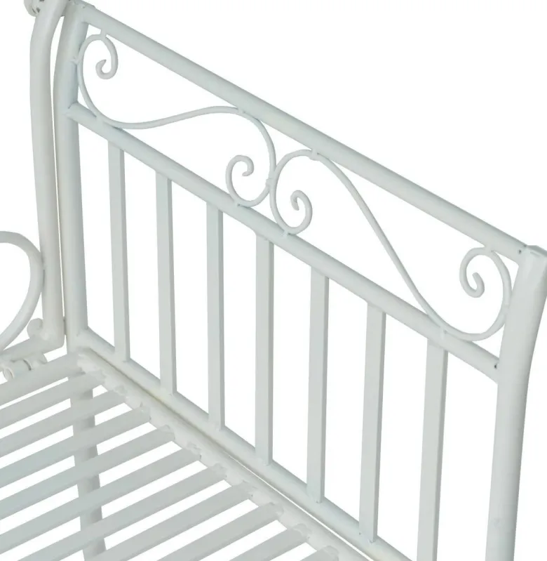 Outsunny Gartenbank weiß Metall B/H/T: ca. 114x94x50 cm