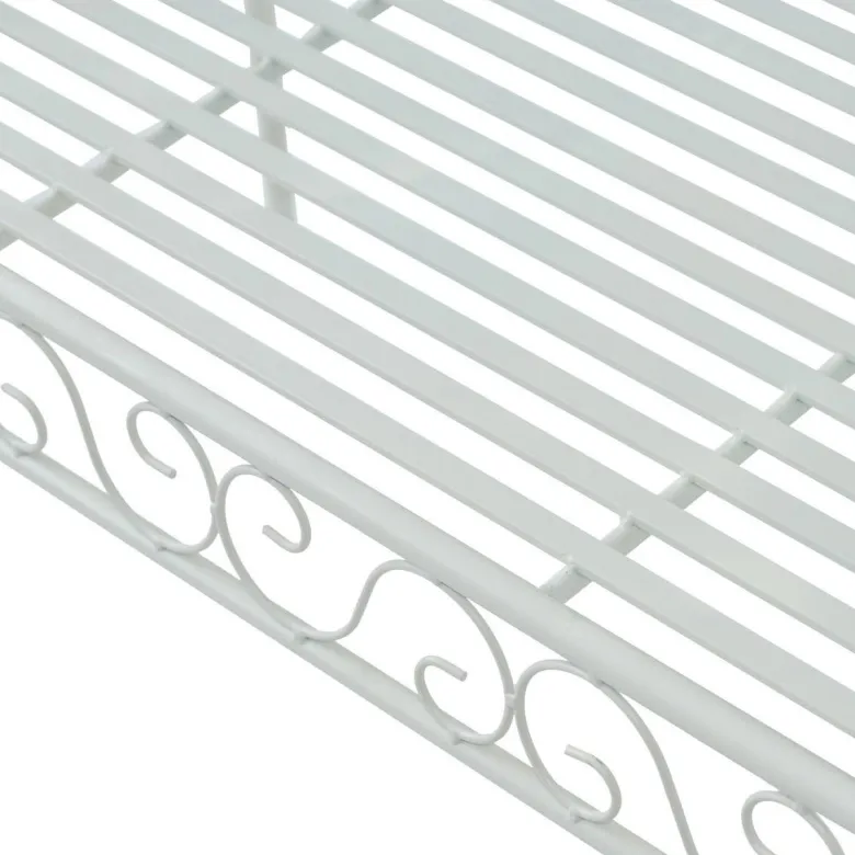 Outsunny Gartenbank weiß Metall B/H/T: ca. 114x94x50 cm