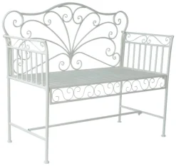 Outsunny Gartenbank weiß Metall B/H/T: ca. 114x94x50 cm