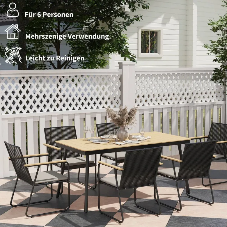 Outsunny Gartengarnitur natur Polyester B/H/L: ca. 85x75x160 cm