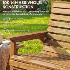 Outsunny Gartengarnitur natur Holz B/H/L: ca. 65x90x121 cm