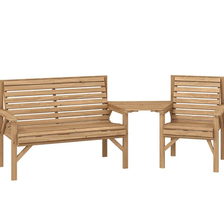 Outsunny Gartengarnitur natur Holz B/H/L: ca. 65x90x121 cm