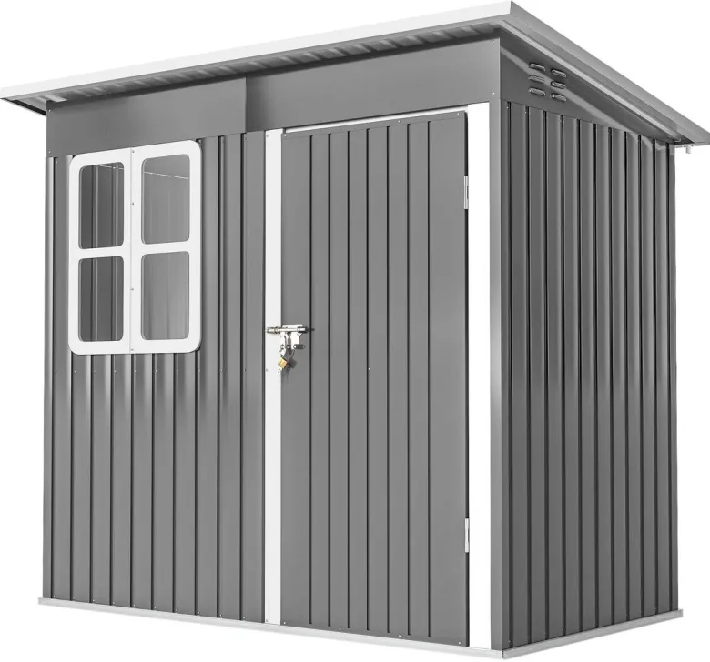 Outsunny Gartenhaus dunkelgrau B/H/L: ca. 133x190x211 cm