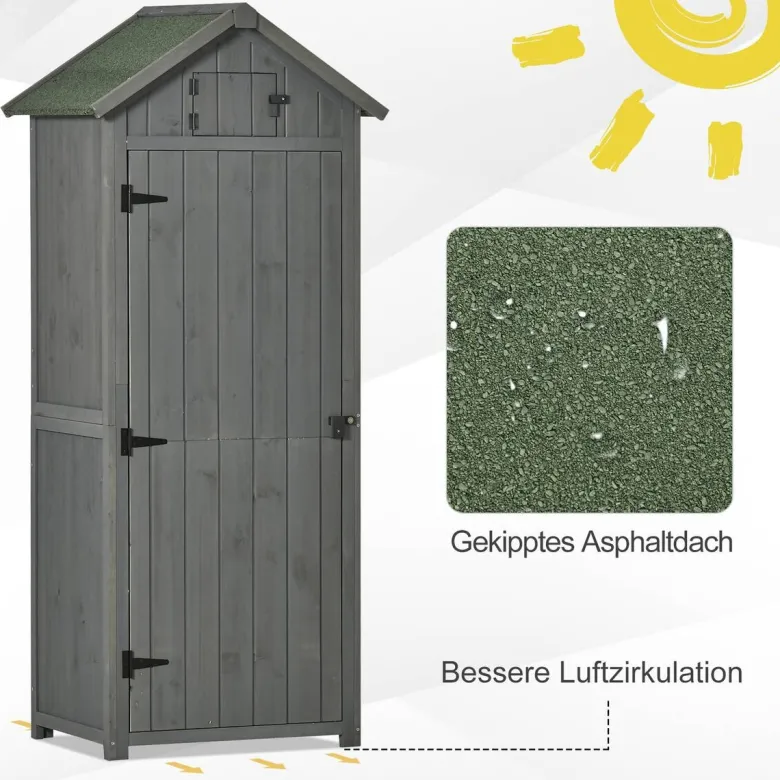 Outsunny Gartenhaus grau B/H/L: ca. 54x179x77 cm