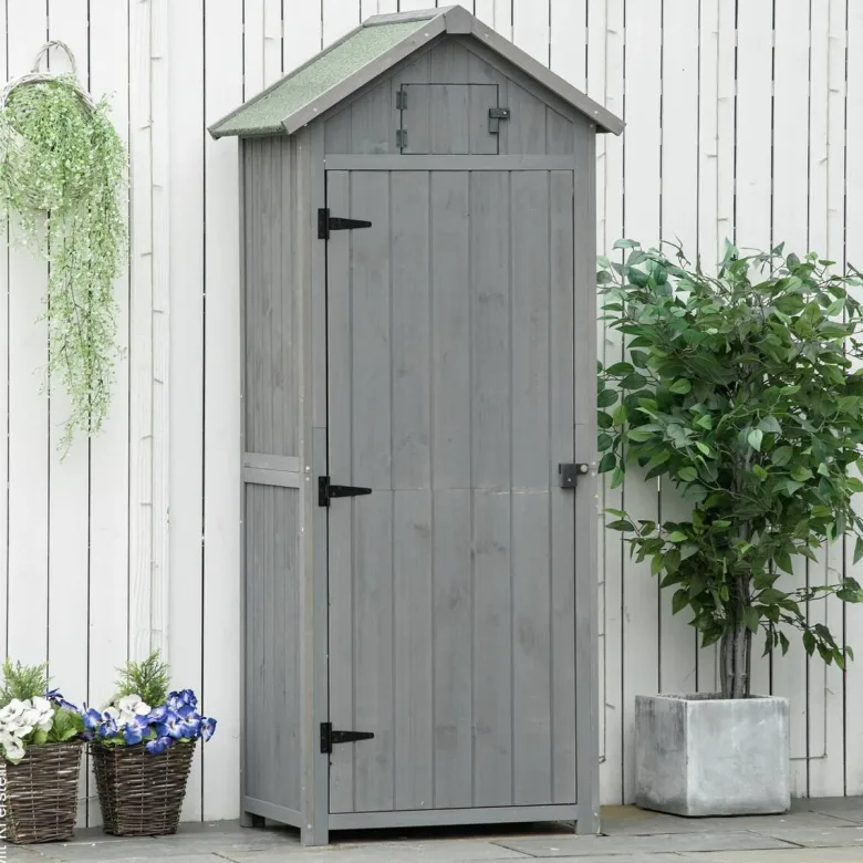 Outsunny Gartenhaus grau B/H/L: ca. 54x179x77 cm