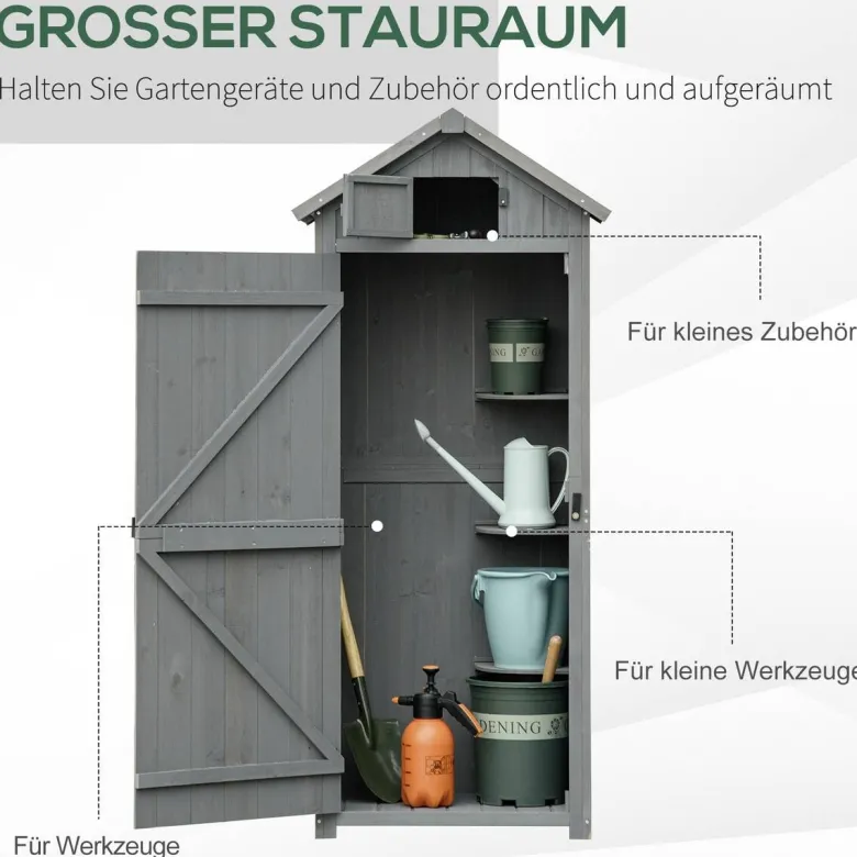 Outsunny Gartenhaus grau B/H/L: ca. 54x179x77 cm