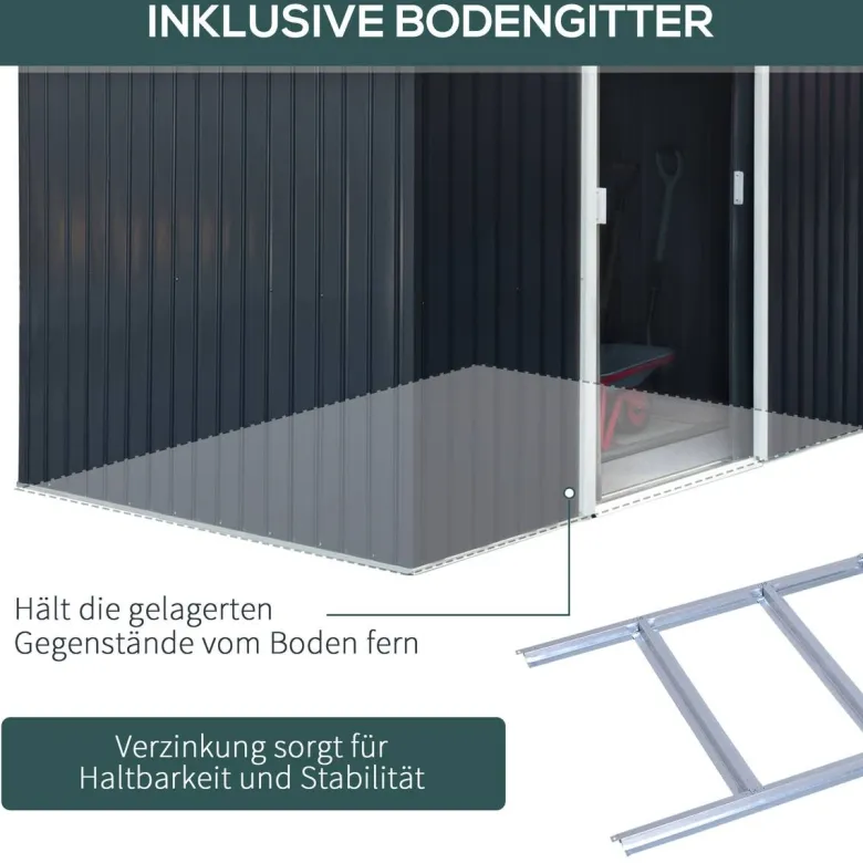 Outsunny Gartenhaus grau B/H/L: ca. 195x192x277 cm