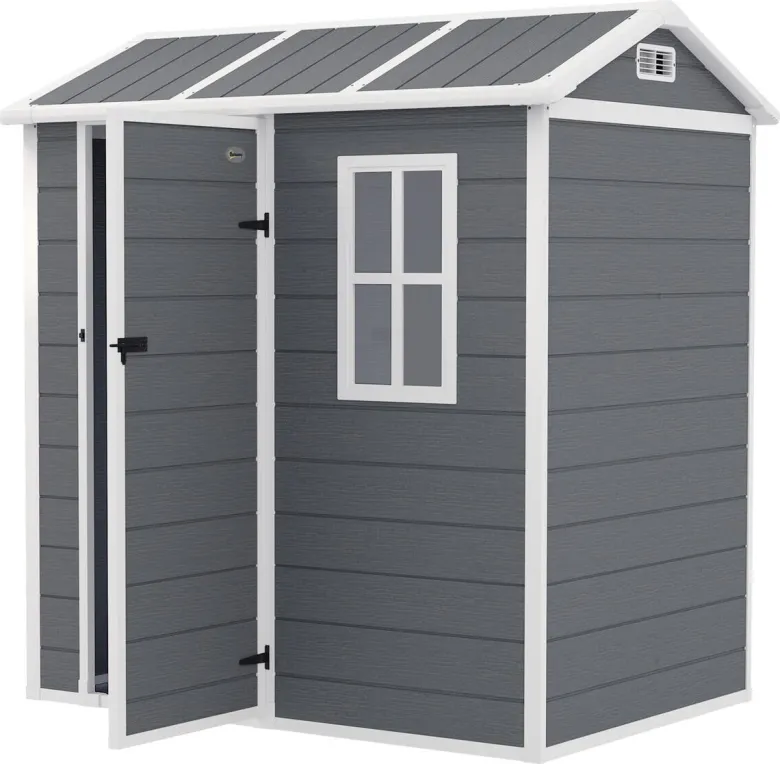 Outsunny Gartenhaus grau B/H/L: ca. 130x199x186 cm