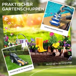 Outsunny Gartenhaus grau B/H/L: ca. 149x192x122 cm
