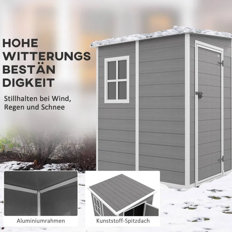 Outsunny Gartenhaus grau B/H/L: ca. 149x192x122 cm