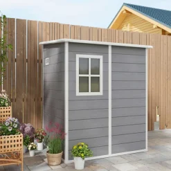 Outsunny Gartenhaus grau B/H/L: ca. 149x192x122 cm