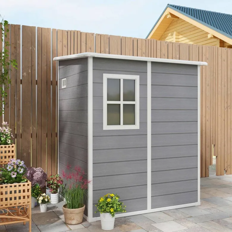 Outsunny Gartenhaus grau B/H/L: ca. 149x192x122 cm