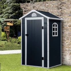 Outsunny Gartenhaus grau B/H/L: ca. 104x204x134 cm