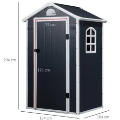 Outsunny Gartenhaus grau B/H/L: ca. 104x204x134 cm