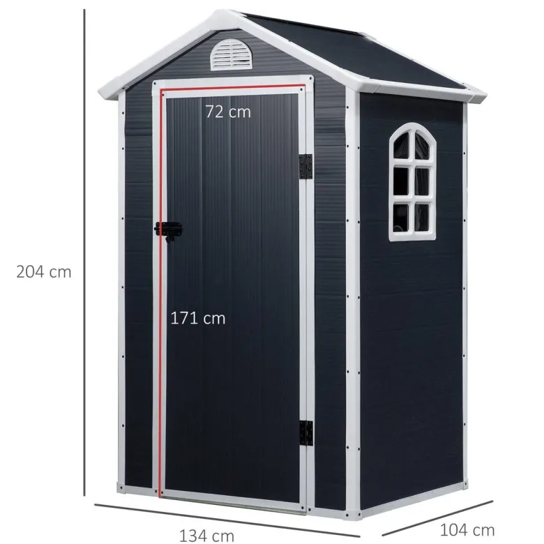 Outsunny Gartenhaus grau B/H/L: ca. 104x204x134 cm