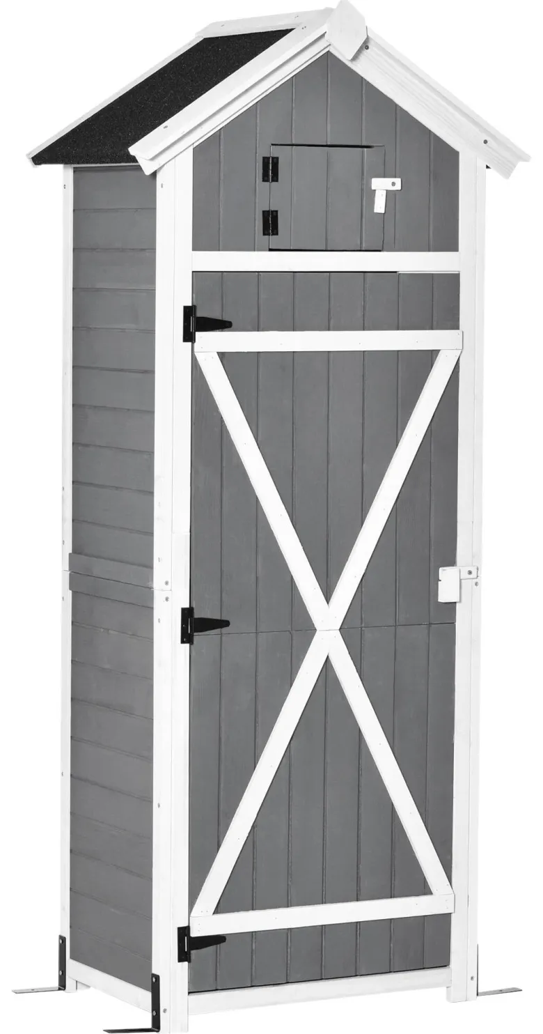 Outsunny Gartenhaus grau B/H/L: ca. 52,5x182x78 cm
