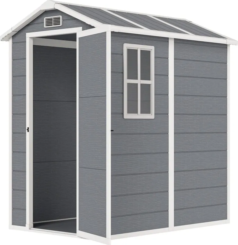 Outsunny Gartenhaus grau B/H/L: ca. 131x198x186 cm